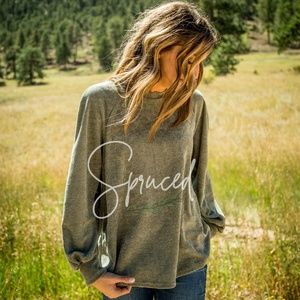 Sage Green Balloon Sleeve